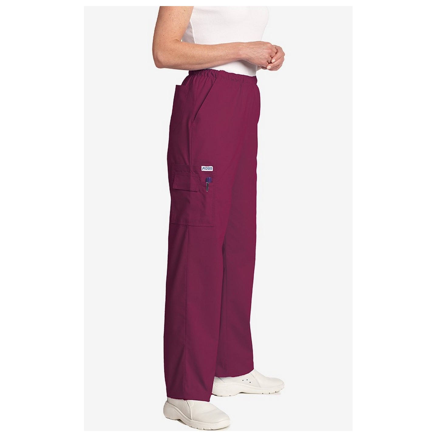 *FINAL SALE BURGUNDY 307P-Petite MOBB Unisex Perfect 5 Pocket Scrub Pant