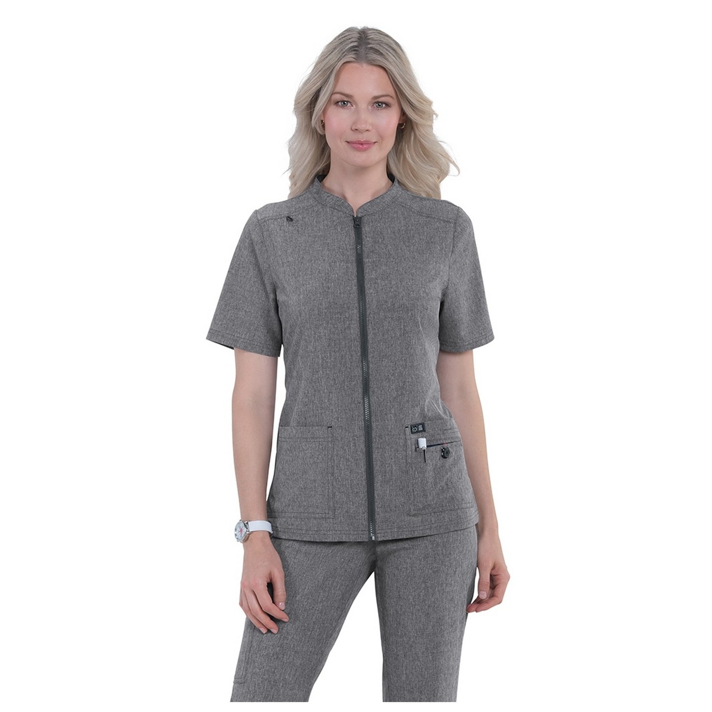 1023 Koi Basics Madison Zipper-Front Top