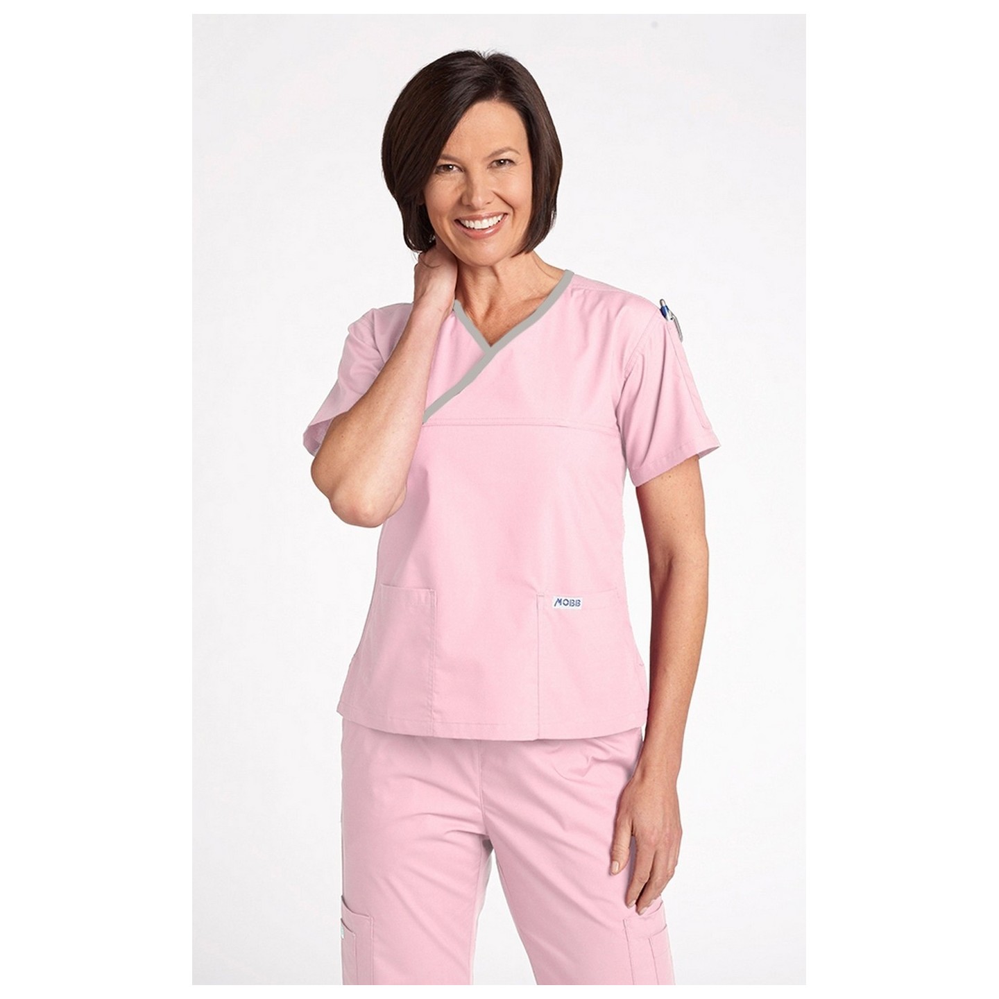 *FINAL SALE 323T Criss Cross Scrub Top by MOBB