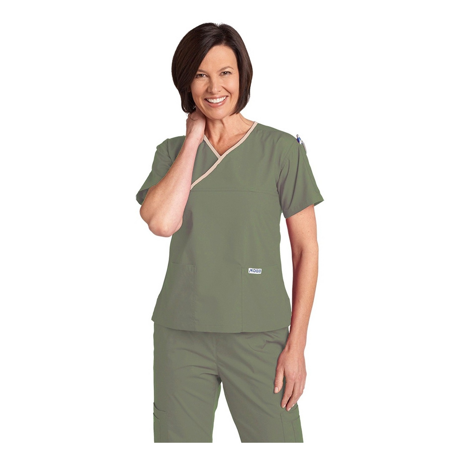 *FINAL SALE 323T Criss Cross Scrub Top by MOBB