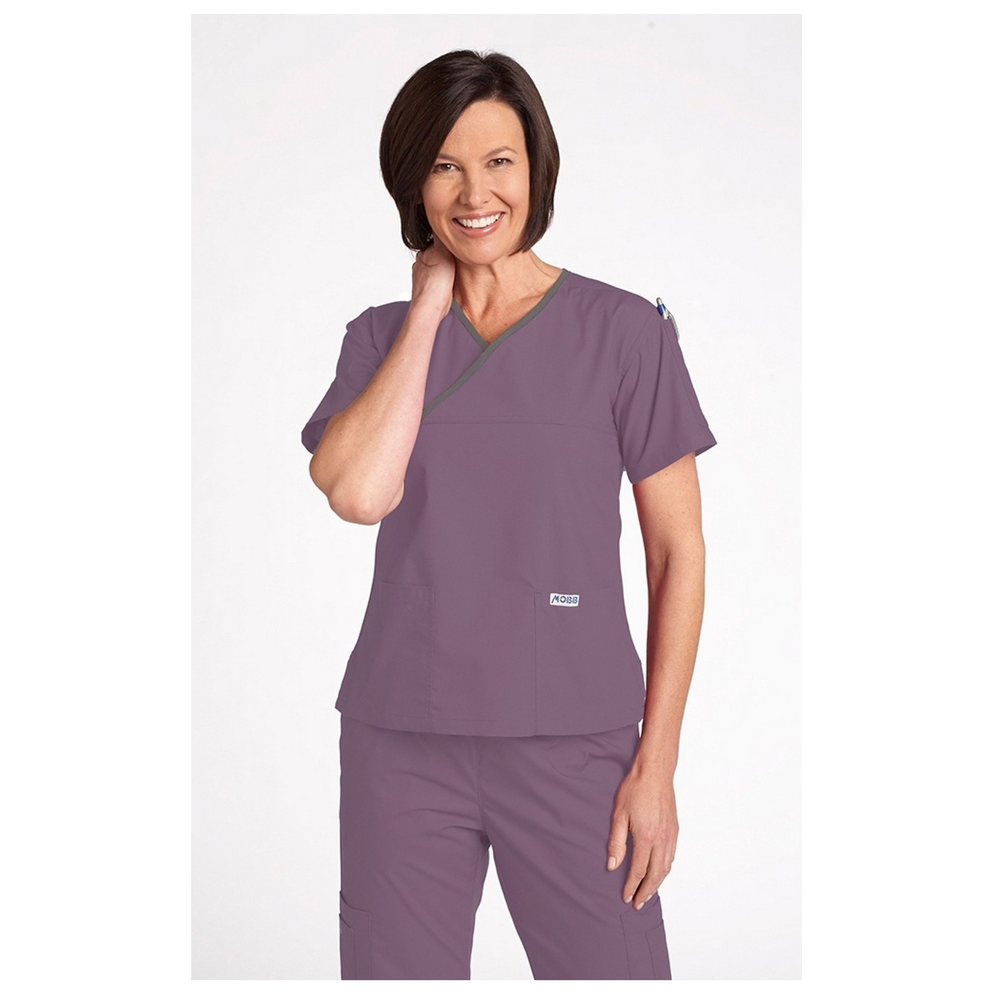 323T Criss Cross Scrub Top by MOBB