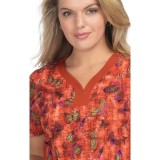 1066PR Planet koi Aurora Stretch Print Scrub Top
