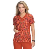 1066PR Planet koi Aurora Stretch Print Scrub Top