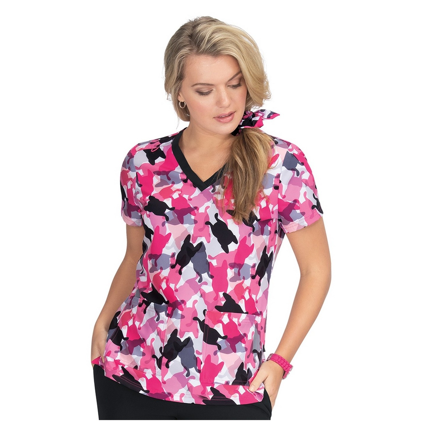 F100PR French Bull par Koi Haut Classique 'Lulu' Imprimé 