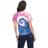 370PLM koi Lite Reform V-Neck Print Top - Groovy Floral Navy/Elec Blue/Coral