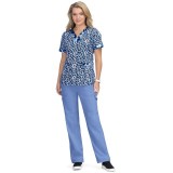 1070PR Koi Stretch Elena 4 Pocket Print Top
