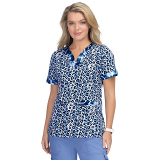 1070PR Koi Stretch Elena 4 Pocket Print Top