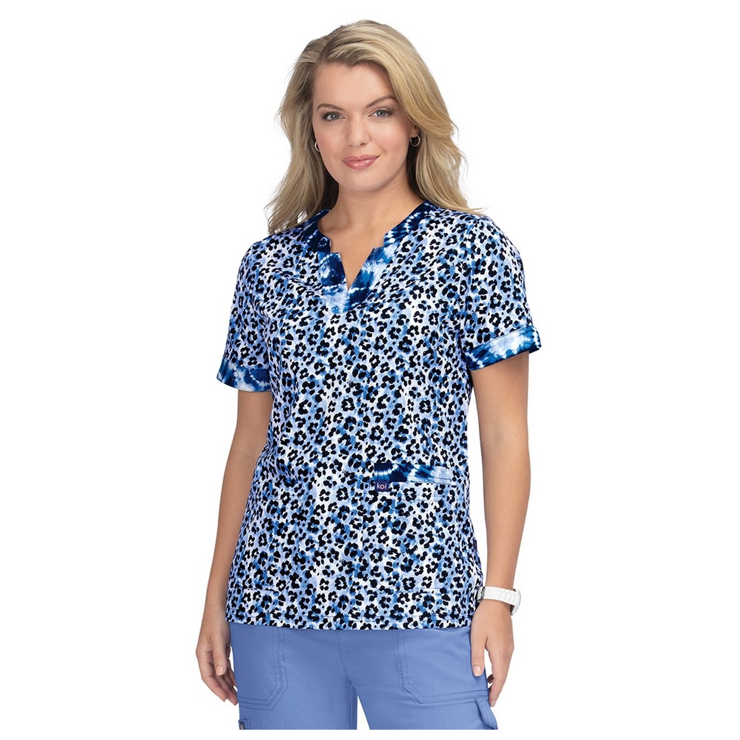 1070PR Koi Stretch Elena 4 Pocket Print Top