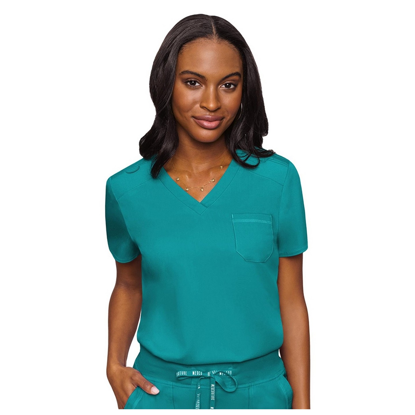 7448 Med Couture Touch Chest Pocket Top