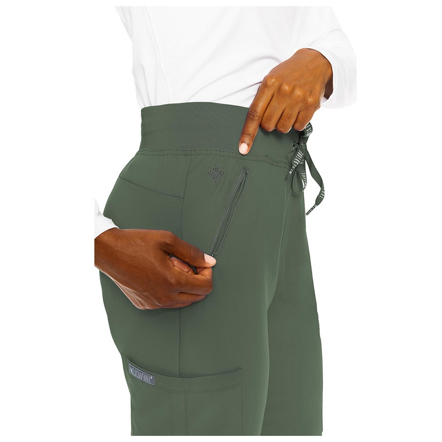 2702P Petite Med Couture Insight Zipper Scrub Pant