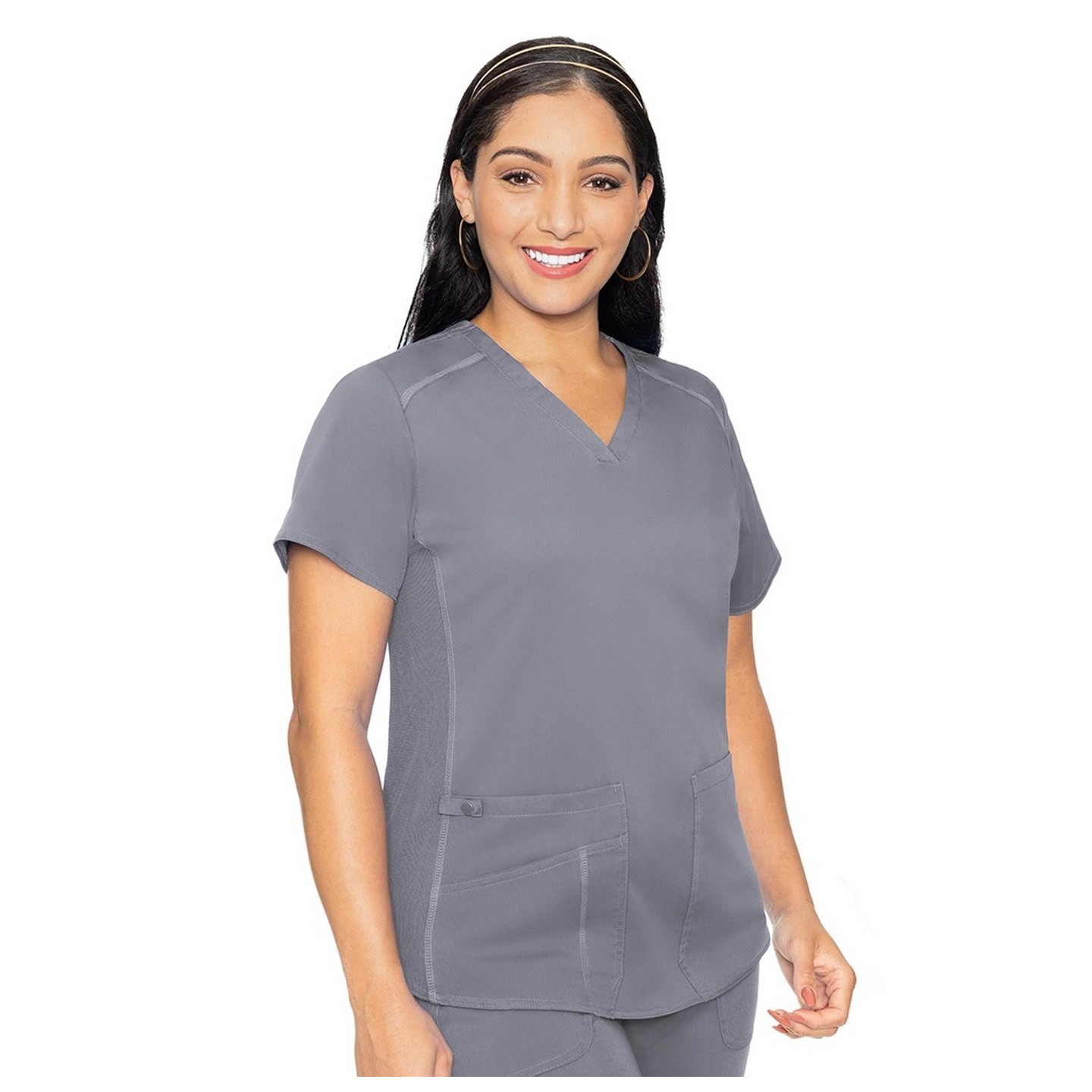 7459 Med Couture Performance Touch V-NECK SHIRTTAIL TOP