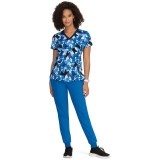 F100PR French Bull by Koi Modern Classic Lulu Print Top - Camo Frenchie Navy