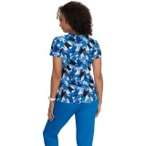 F100PR French Bull by Koi Modern Classic Lulu Print Top - Camo Frenchie Navy