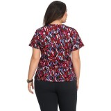 F101PR French Bull by koi Doll V-Neck Print Scrub Top - Twist