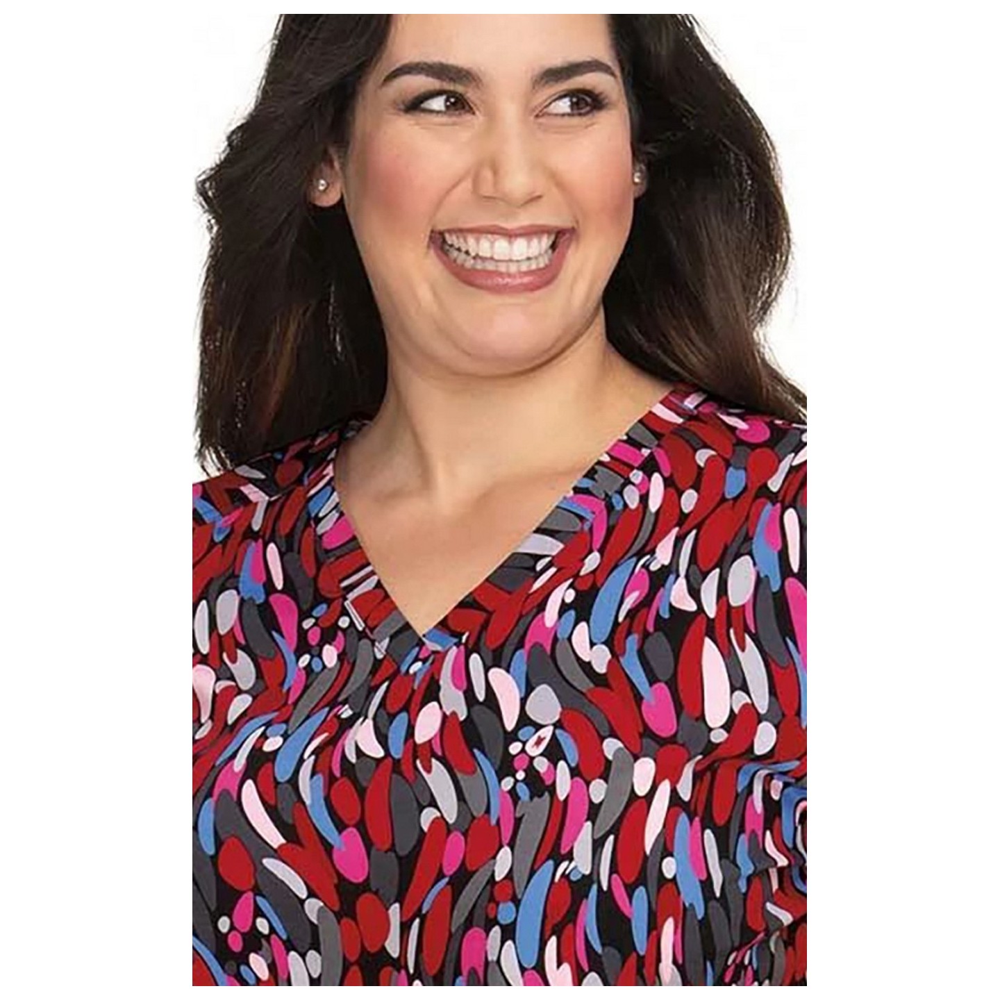 F101PR French Bull by koi Doll V-Neck Print Scrub Top - Twist