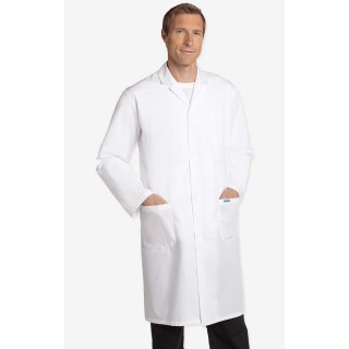 L406 Manteau de laboratoire unisexe long avec bouton en avant - Voir des hommes