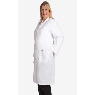 L407 Manteau de laboratoire unisexe long avec fermoir en *Snap* en avant - Voir des femmes