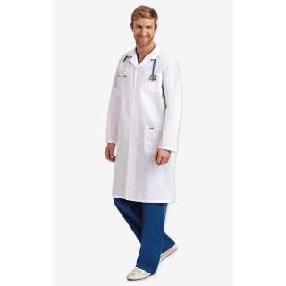 L407 Full Length Unisex Lab Coat Snap Front - Men's View