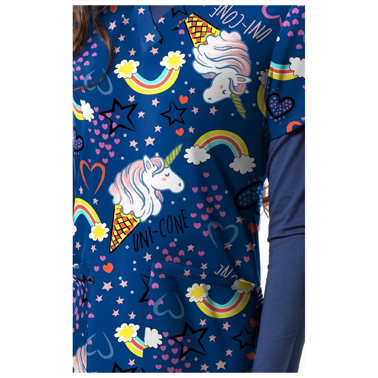 1333NV - Haut à imprimé UNICORN SOFT SERVE - Tissu doux et extensible Zinnia par Greentown