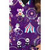 1465PL - Haut à imprimé BIG CIRCUS PURPLE - Tissu doux et extensible Zinnia par Greentown