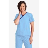 Criss Cross Scrub Top par MOBB - Sky Blue/Navy (SB-NN)