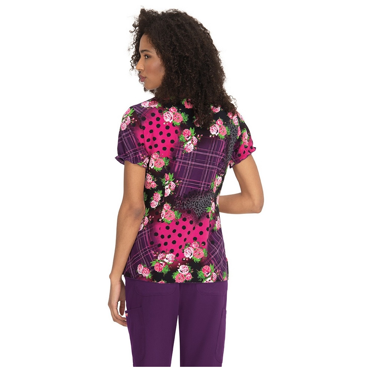 B123PR Betsey Johnson by koi Blossom Y-Neck Print Top - Playful Patchwork