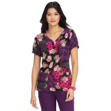 B123PR Betsey Johnson by koi Blossom Y-Neck Print Top - Playful Patchwork