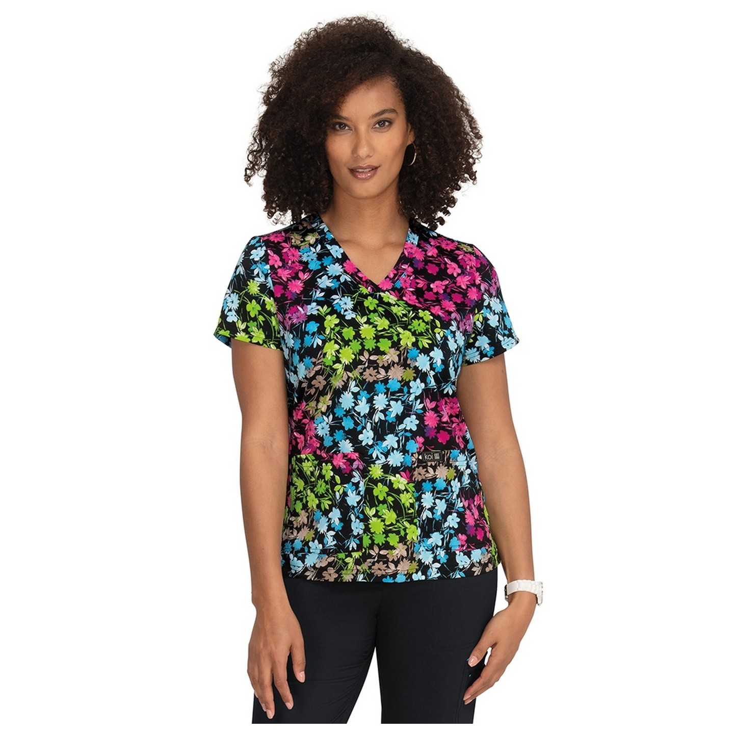 384PR koi Basics Leslie Haut Imprimé - Vivid Petals