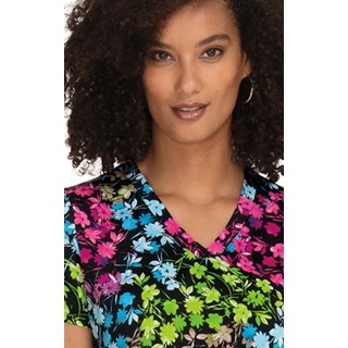 384PR koi Basics Leslie Print Top - Vivid Petals