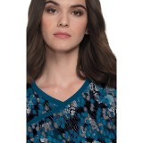 1049PR koi Lite Stretch Raquel Mock-Wrap Haut Imprimé - Watercolor Snake