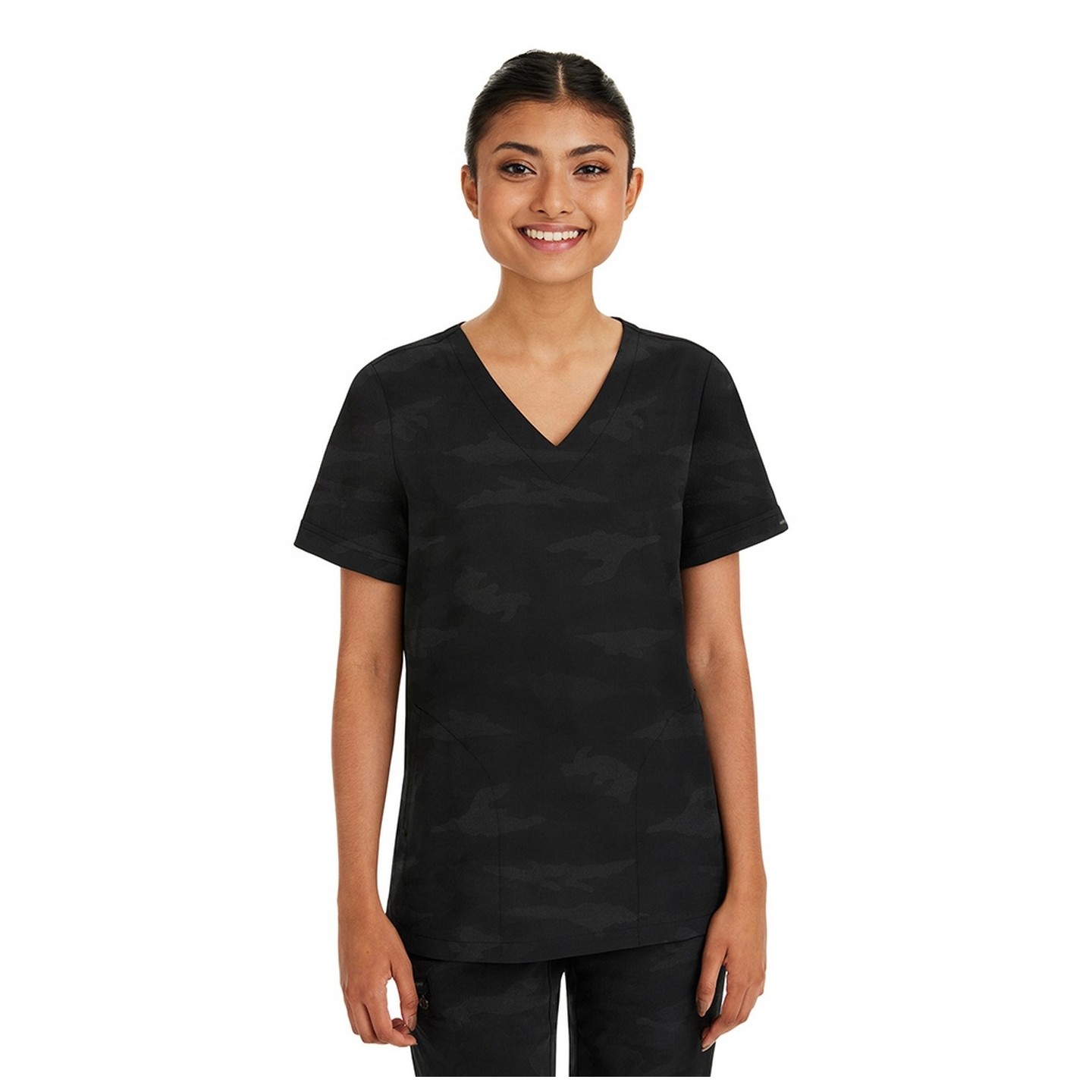 2353 Healing Hands Joy V-Neck Camo Top