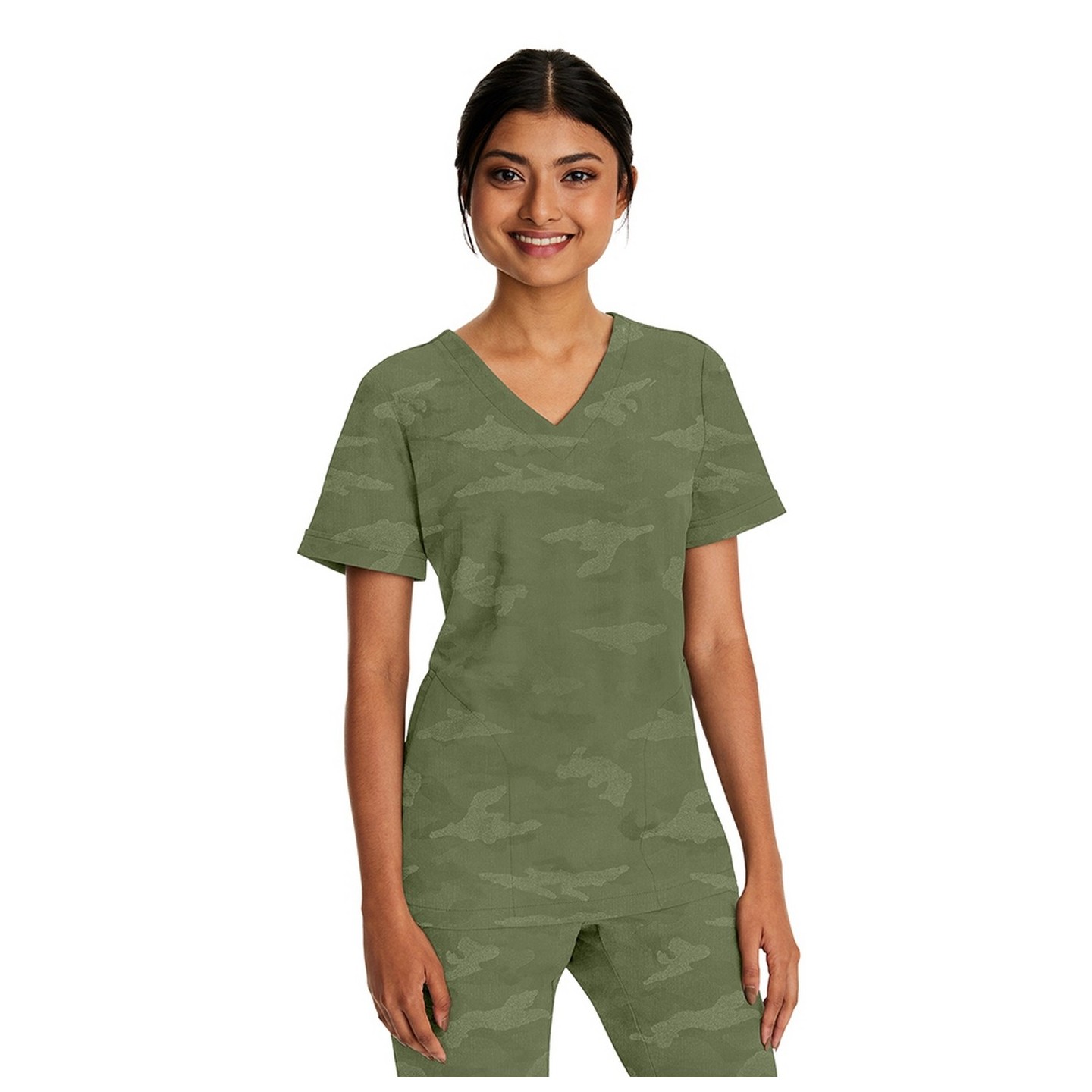 2353 Healing Hands Joy V-Neck Camo Top