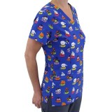 9810 Maevn Women's Printed V-Neck Top - Boo Crew