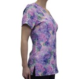 9810 Maevn Women's Printed V-Neck Top - Sweet Hydrangeas