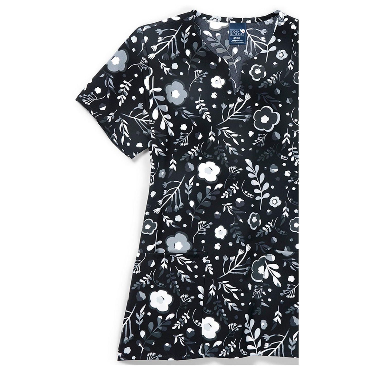 Zoe + Chloe Moody Blooms Haut Imprimée Encoches Cou