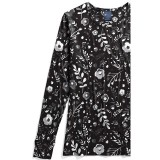 Zoe + Chloe Moody Blooms Silky Printed Crew Neck