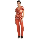 1077PR Planet koi Stella Y-Neck Print Top - Merry and Bright