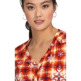 1077PR Planet koi Stella Y-Neck Print Top - Merry and Bright