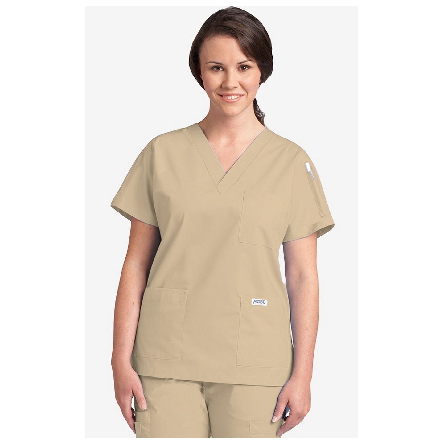 MOBB Classic 3 Pocket Scrub Top - Khaki (KH)