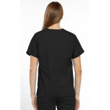 4700BKWM - Cherokee V-Neck Top in Black
