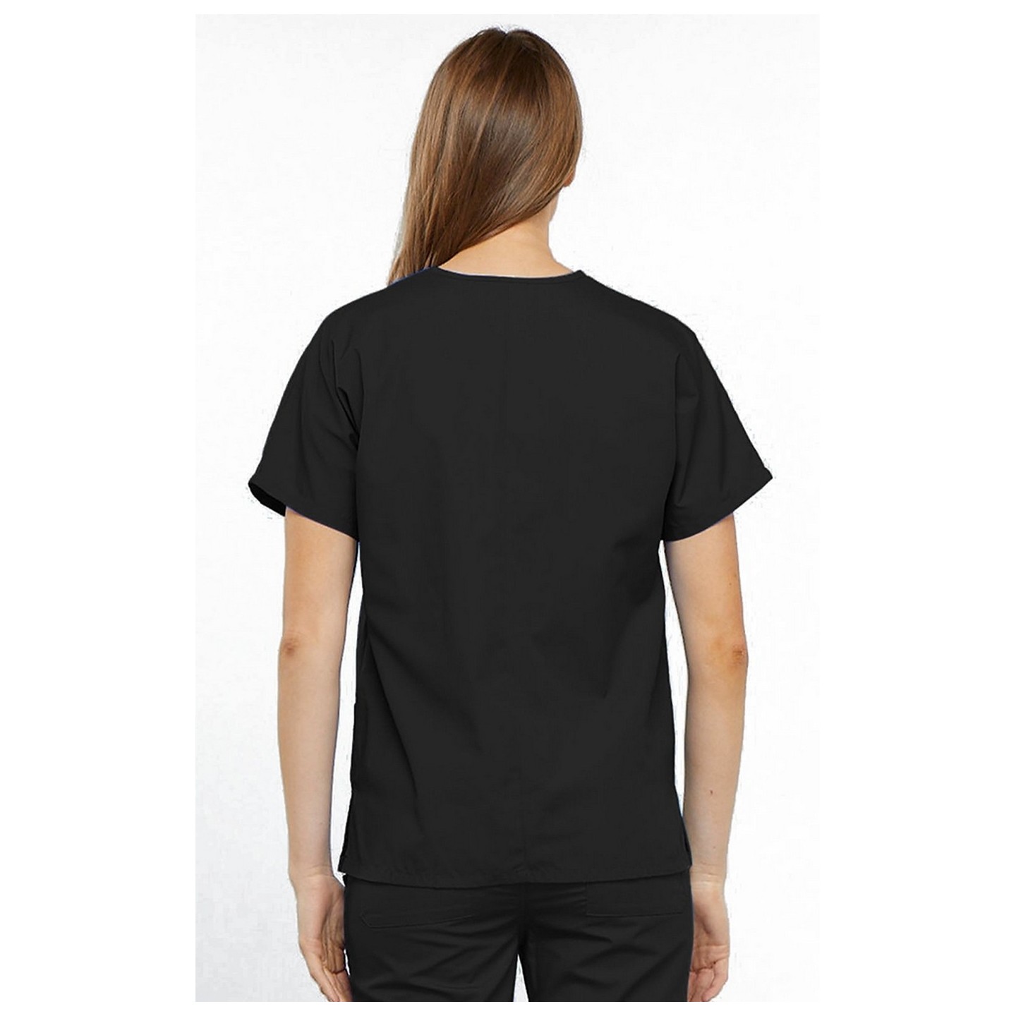 4700BKWM - Cherokee V-Neck Top in Black