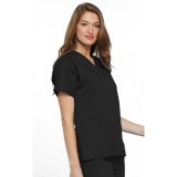 4700BKWM - Cherokee V-Neck Top in Black