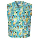 *FINAL SALE 4700 - Cherokee Prints V-Neck Scrub Top in Pet Shop Boys