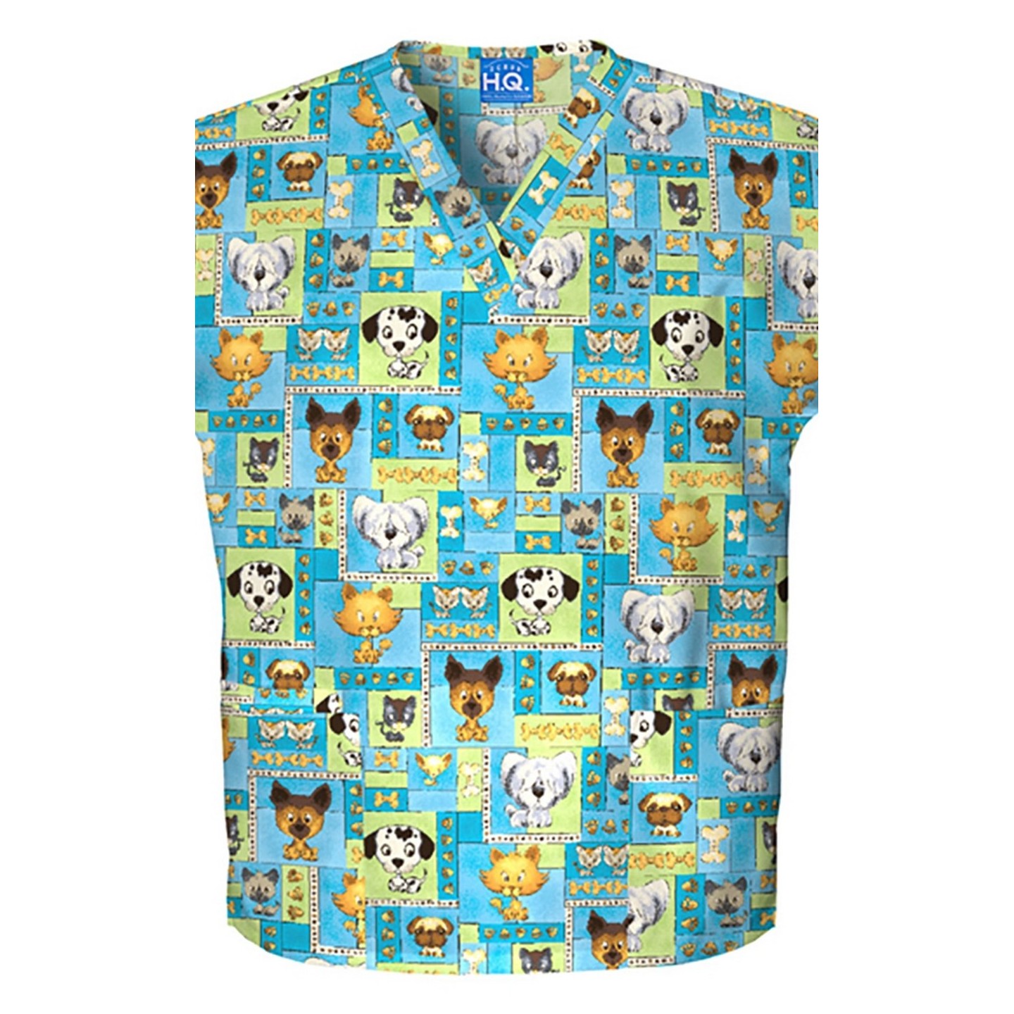 *FINAL SALE 4700 - Cherokee Prints V-Neck Scrub Top in Pet Shop Boys