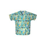 *FINAL SALE 4700 - Cherokee Prints V-Neck Scrub Top in Pet Shop Boys