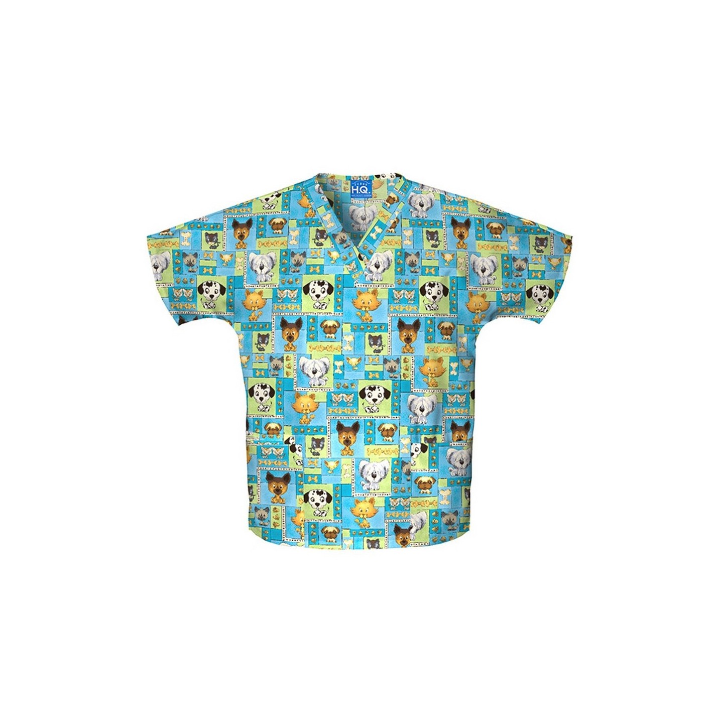 *FINAL SALE 4700 - Cherokee Prints V-Neck Scrub Top in Pet Shop Boys