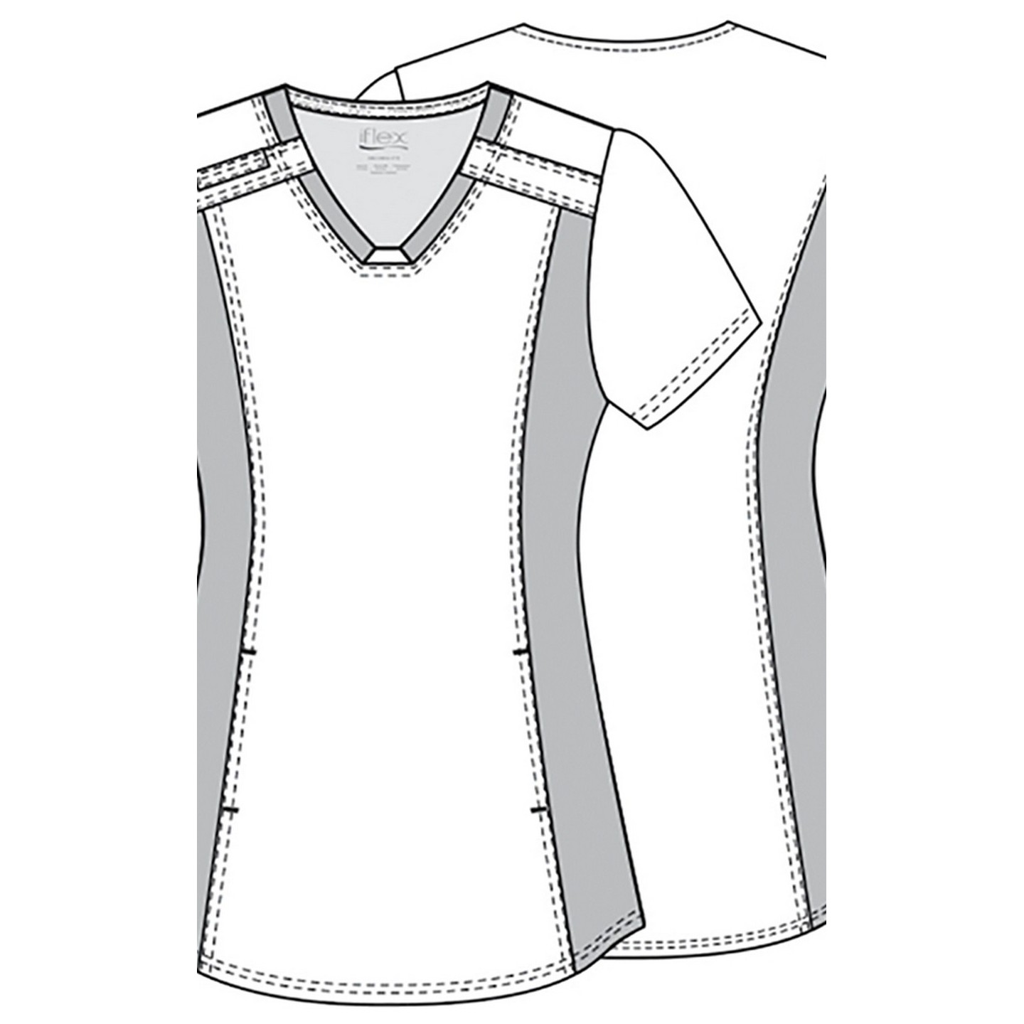 *FINAL SALE 4700 - Cherokee Prints V-Neck Scrub Top in Hearts On The Line