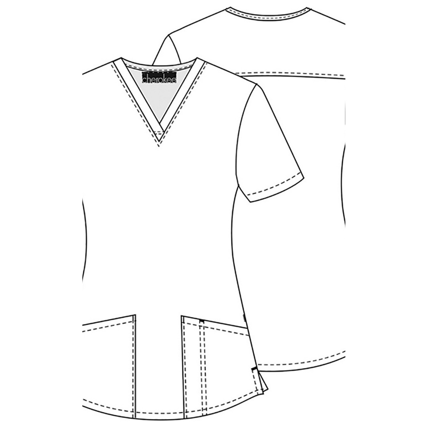 *VENTE FINALE CK652 - Cherokee Prints V-Neck Knit Panel Top in Nacho Average Nurse