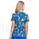 *FINAL SALE CK652 - Cherokee Prints V-Neck Knit Panel Top in Nacho Average Nurse