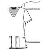 *VENTE FINALE CK671 - Cherokee Prints V-Neck Knit Panel Top in I'm A Dentisaurus